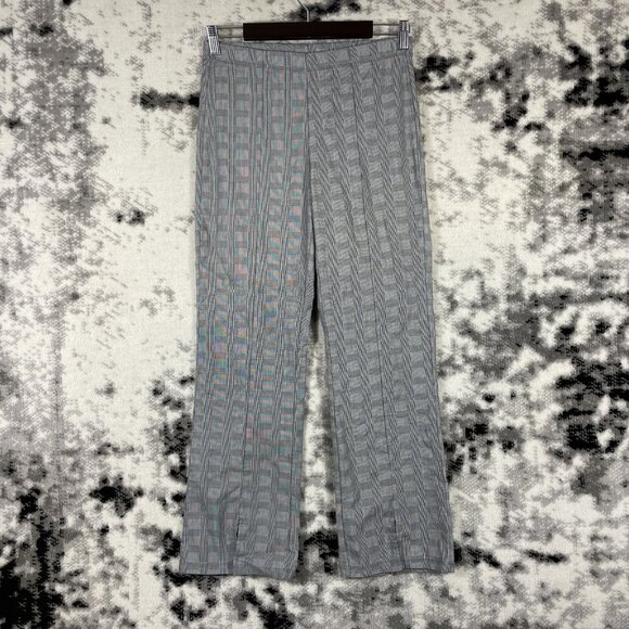 Clara Sun Woo‎ Pants Womens Size Large Geometric Splitg Hem Pull On Straight - Picture 1 of 12